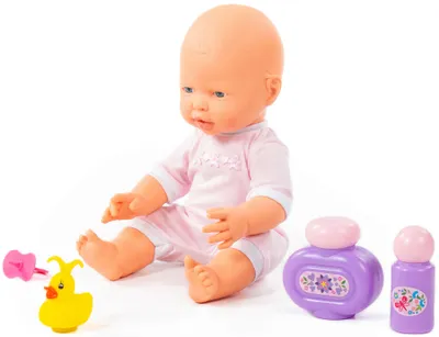 Produktbild von Babypuppe Puppe 35 cm mit Schnuller und Bade-Set 3-tlg. Kinder Spielzeug +3J