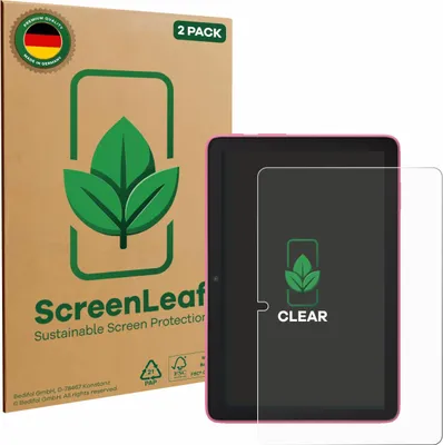 Produktbild von 2x ScreenLeaf Schutzfolie für Amazon Fire HD 8 2024 nachhaltiger Displayschutz Display Schutz Folie Klar Transparent