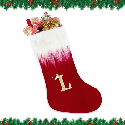 Weihnachtsstrümpfe 55,88 cm rot monogrammiert aus Fleece