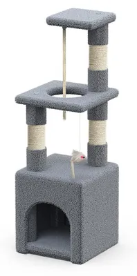 Produktbild von VOUNOT® Kratzbaum Klein, Katzenbaum für Katzen, Stabil Katzenkratzbaum, Höhe 88 cm, Grau