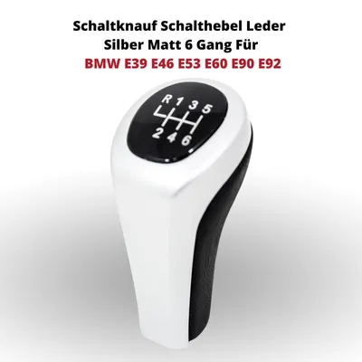 Obrázok produktu pre Radiaca páka koža strieborná matná 6 rýchlostí Pre BMW E39 E46 E53 E60 E90 E92