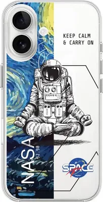 Obrázok produktu pre Priehľadné silikónové puzdro „Cosmos“ pre iPhone 16 Plus