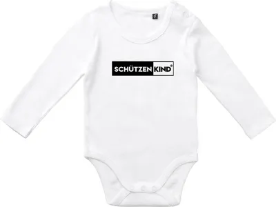 Produktbild von Hellweg Druckerei Babystrampler Schützenkind Modern Geschenk Unisex Babybody White Größe 74  Baumwolle Fairtrade Schützenkind Modern Aufmerksamke