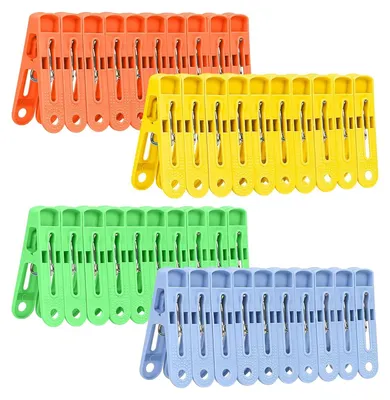 Produktbild von 120 Stück Wäscheklammern Ohne Abdruck, Wäscheklammer in 4 Farben, Kunststoff Wäscheklammern Bunt, Windproof Clothes Pegs, Stabile Wäscheklammern Kunststoff Für Handtuch, Kleidung, Socken