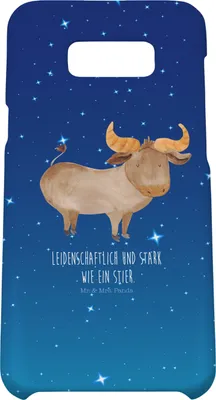 Produktbild von Mr. & Mrs. Panda Samsung Galaxy S8 plus Handyhülle  Sternzeichen Stier - Sternenhimmel Blau - Geschenk, Hülle, Geburtstag April, Handycover, Cover, Handy, Ochse, Rind
