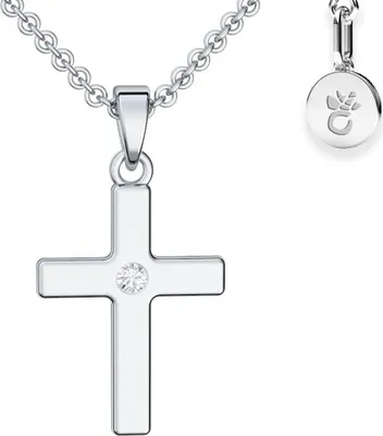 Produktbild von Halskette Mädchen Silber 925 mit Kreuzanhänger Kommunion Taufkette