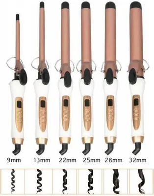 Produktbild von Professioneller Keramik-Lockenwickler, LED-Lockenstab, Salonzange, Styler, 9–32 mm, EU-Stecker, 28 mm