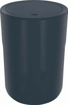 Produktbild von Spirella Design Kosmetikeimer "Cocco" mit Extra Ring für Müllbeutel Treteimer Schwingdeckeleimer Abfallbehälter mit Schwingdeckel 5 Liter (ØxH): 19 x 26 cm Dunkelgrau