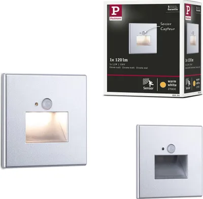 Produktbild von Paulmann Edge LED Wandeinbauleuchte 1er-Set Chrom matt mit PIR-Sensor