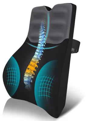 Immagine prodotto di Cuscino ergonomico per il supporto lombare, supporto per la schiena in memory foam, cinghie regolabili