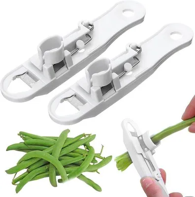 Produktbild von Gartenschnitzelmacher - 2 Stücke - Schnitzelmaschine - Schnitzelhacker - Gemüseschnitzelmaschine - Handbetrieben - Kunststoff - Weiß - 13 cm