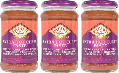 Produktbild von Pataks Extra Hot Currypaste 3x283g