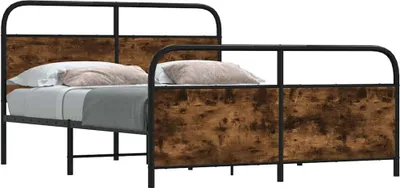 Produktbild von "2026 Promotion" Metallbett ohne Matratze - Räuchereiche - 200x200 cm - Polsterbett CC17608