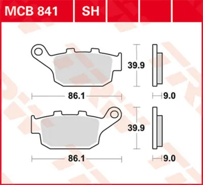 Obrázok produktu pre Sada brzdových doštičiek TRW MCB841SH CBR500R PC44 Versys 650 LE650E SFV650 Gladius WVCX