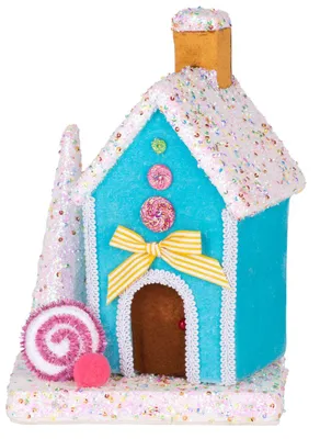 Immagine prodotto di Decorazione MagicHome Natale Candy Line, casetta, blu, 19x27 cm