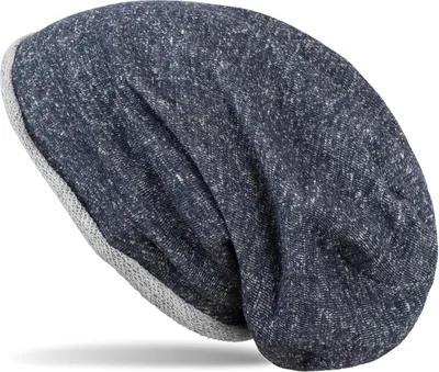 Produktbild von styleBREAKER Beanie Mütze mit all over Glitzer im Melange Look mit Rollrand, Slouch Longbeanie, Glitzermütze, Damen 04024143