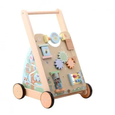 Produktbild von Jouéco Holz Aktivitäts-Babywalker The Wildies Family Lauflernwagen