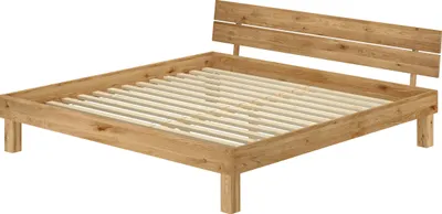 Produktbild von Großes Massivholzbett Doppelbett 200x200 Eiche massiv geölt Zubehör wählbar V-60.88-20Rollrost inkl.