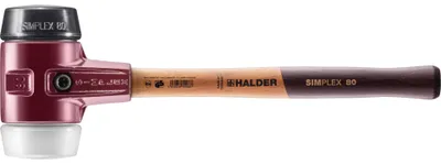 Produktbild von Halder Schonhammer Durchmesser 80mm 2900g Simplex mit Schlageinsatz Super-Kunststoff weiß - 3027080