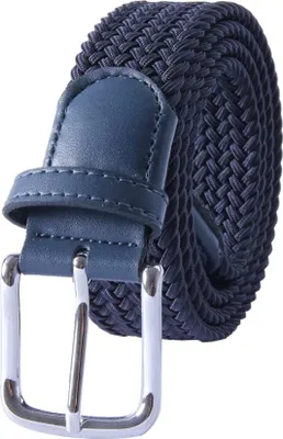Produktbild von Flechtgürtel Dunkelblau Dehnbar Elastisch Stoffgürtel Uni 105 cm x 3,5 cm