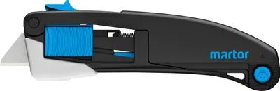 Produktbild von MARTOR Sicherheitsmesser Mit Klingeneinzug & Metallkappe, SECUPRO MAXISAFE, Profi Cuttermesser, Leicht, Kunststoff, Rechts- & Linkshänder, Logistik,