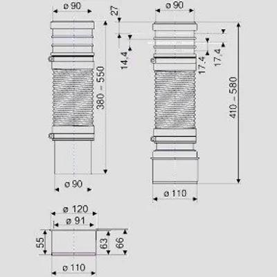 Produktbild von SANIT 58.941.00..0000 WC- Anschlussrohr DN90/DN100