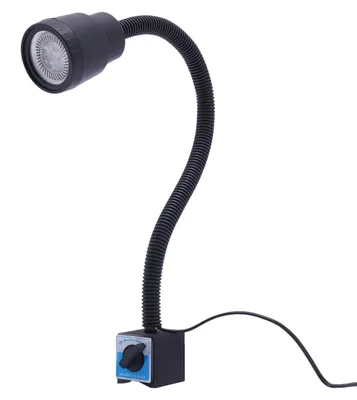 Zdjęcie produktu dla Lampa LED do maszyn – elastyczna szyjka łabędzia z podstawą magnetyczną – 5 W – 6500 K – IP50 – do tokarek, frezarek i maszyn CNC – biała