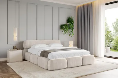 Produktbild von ALTDECOR Polsterbett mit Matratze H3/H4 und Bettkasten ELVA v1 - 160x200 Beige - Bett mit Lattenrost, Kopfteil, Boxbett, Doppelbett mit Stauraum