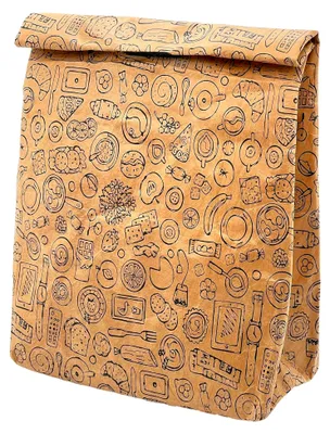 Produktbild von Isolierte Lunchbag für Pausenbrote, Braune Kühltasche mit Klettverschluss