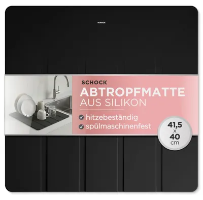 Produktbild von Schock® Abtropfmatte aus Silikon anthrazit I Flexible Abtropfunterlage für Küche