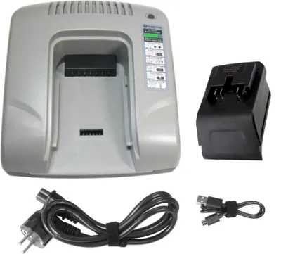 Produktbild von Trade-Shop Akku Ladegerät Ladestation 14,4V Li-Ion mit USB kompatibel mit Ryobi BID-1411 BID-142 BID-1421 BID-143 BID-1440 BIW-1465 BIW-1470