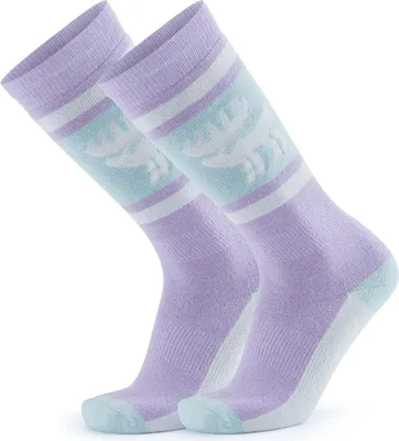Obrázok produktu pre Qunature 1 pár lyžiarskych ponožiek Teplé lyžiarske ponožky Uni pre zimné športy Lyžovanie Zimné športy Veľkosť 43-48 Pink Purple