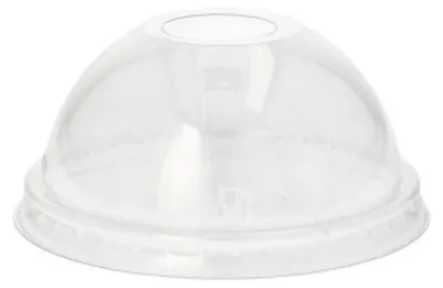 Produktbild von 50 Dom-Deckel, PET Ø 9 cm · 4,5 cm glasklar mit Lochung