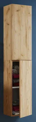 Produktbild von VCM Holz Badezimmerschrank | Badmöbel | Wandregal | Badezimmer | Badschrank | Hochschrank | Maße ca. H. 150 x B. 33 x T. 22 cm - Lendas