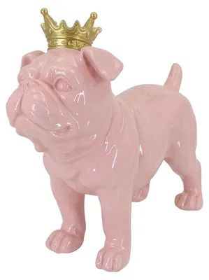 Productafbeelding van Clayre & Eef Decoratief figuurtje, hond, roze, kunststof