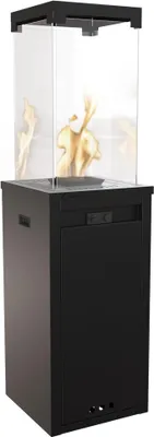 Productafbeelding van Terrasverwarmer op gas - Open haard voor buiten - Gasvuurplaats - Buitenhaard - Terrashaard - Balkon - Tuinhaard - Gasgestookte terrasverwarmer op wielen - 8,2 kW, G30/50 mbar, zwart