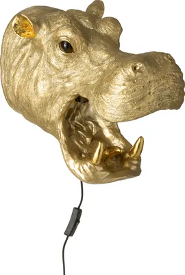 Produktbild von J-Line Wandleuchte Nilpferdkopf Resin Goldfarben