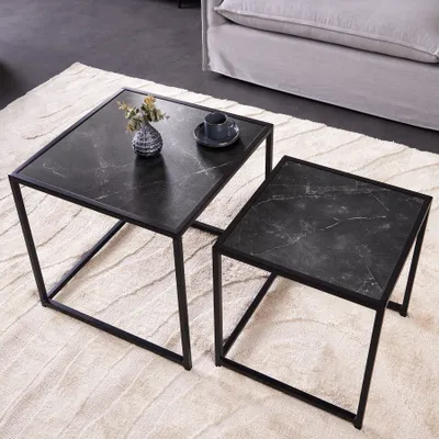 Produktbild von riess-ambiente Beistelltische 2er Set SLIM LINE 50cm graphite Couchtisch Tischset