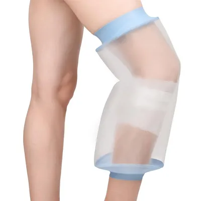 Produktbild von Knie-Duschschutz, wiederverwendbare wasserdichte Kniebandage, schützt Gips und Verband vor Nässe, hält Bandagen und Gips trocken