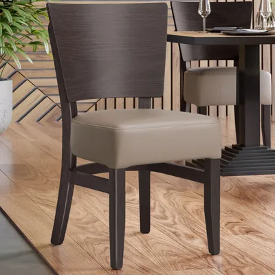 Produktbild von 2er-Set PETRO SMALL | Bistrostuhl | Taupe | Leder | Gastrostühle, Bistro Stuhl
