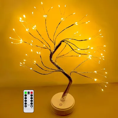 LED-Bonsai-Baumlicht, 108 warmweiße LEDs, USB, Fernbedienung