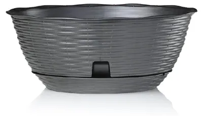 Image de Pot de fleurs BAMA PAGLIA, anthracite Quantité : 2 pièces, Dimensions : 20 cm