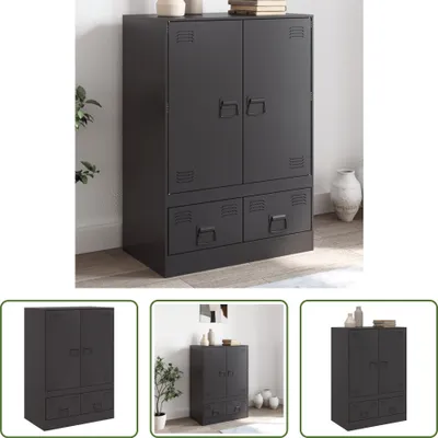 Produktbild von The Living Store Highboard Schwarz 67x39x95 cm Stahl