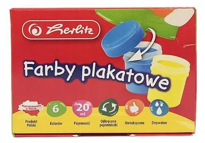 Produktbild von Herlitz Plakatfarben Set Schulmalfarben 6 Farben Kinder