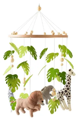 Produktbild von Mobile Baby Kinderbett Bettglocke mit Grünen Blättern und Waldtieren