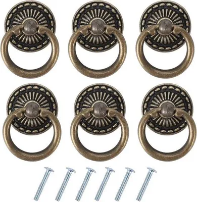 Produktbild von 6 Stücke - Handgriffe - Vintage Bronzer Drehgriff - Knopf Handgriffe für Dressier Draw - Küchenhändler - Küchenkasten - Möbelbeschläge - Griff - Bronze