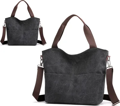 Image de Canvas Sacs à bandoulière Sac de transport en similicuir - Type C/noir