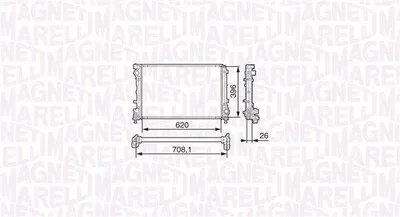 Produktbild von MAGNETI MARELLI 350213131700 Kühler Wasserkühler Motorkühler für ABARTH 500 / 595 / 695 Schrägheck (312) 500C / 595C / 695C (312) Cabrio