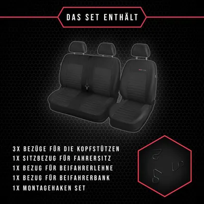 Produktbild von Autositzbezüge Universal Schonbezüge PKW 1+2 BUS für Volkswagen Transporter T6