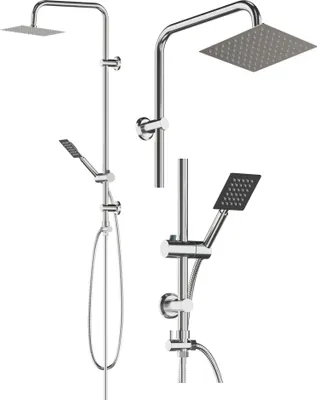 Produktbild von Granitan | Duschset TOBA - Chrom - 20 cm Regendusche - Hochwertig - Elegantes Design - Langlebig